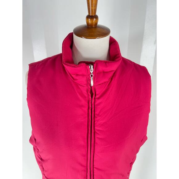 COLDWATER CREEK Women’s Dark Pink Zippered Puffer Vest Sz M - Picture 6 of 10